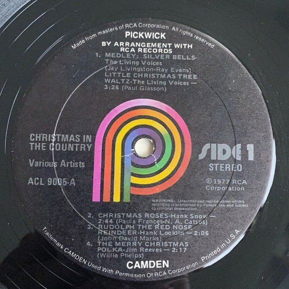 Christmas In The Country 1977 LP Pickwick ACL 9005 Various Artists EX Vinyl - Picture 5 of 7